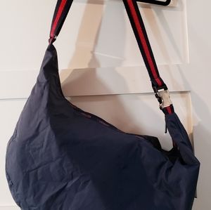 Lesportsac Navy Blue Large Bag With Red Sparkly Straps